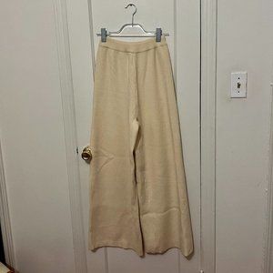 Princess Polly Knit Cream Wide Leg Sweats